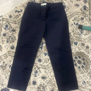 Talbots navy straight leg crop pant, belt loops, sz 6p,